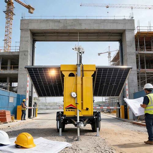 Latest company news about Aanpasbare kleuren zonnepanelen camera cctv trailers grote zonne-surveillance trailer