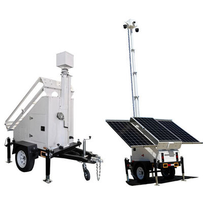 Duurzame zonnecamera-trailer mobiele zonnebeveiligingstrailer met 3*400W zonnepanelen