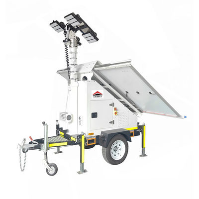 Versatile betaalbare zonne-lichttrailer met 4*250W 3*300W zonnepanelen voor nachtwerkzaamheden