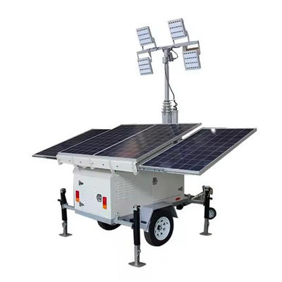 Green Power Solar LED Mobile Light Tower met 4*300W zonnepanelen 4*100W LED lamp