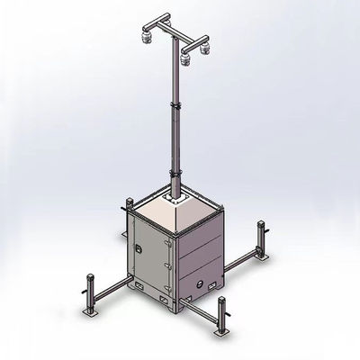 Mobiel monitoringscabinet voor bouwplaatsen met 6 meter telescopisch mast