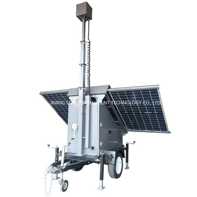 Monitor voor zonne-energiebewaking Mobiele beveiligingstrailer CCTV-camera-trailer voor bewaking van commerciële gebouwen
