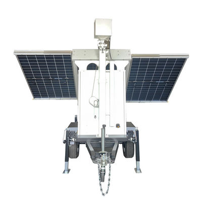 Zonne-aangedreven mobiele bewaking CCTV camera trailer met 6m handmatige mast