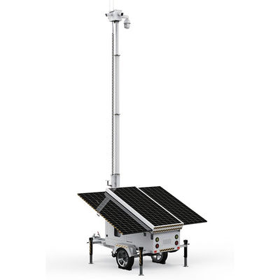 Zonne-energie-trailer met koud gegalvaniseerd staalmateriaal voor bouwmonitoring