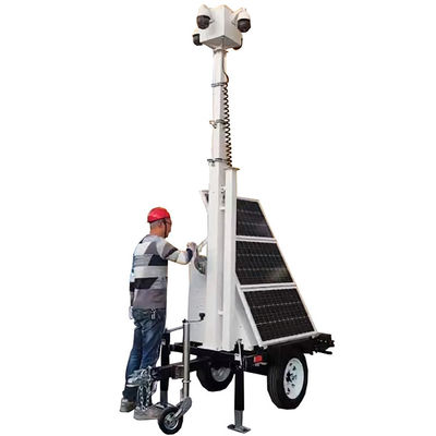 Gepersonaliseerde kleur zonne-energiebewaking 3 * 100 watt zonnepanelen kleine trailer voor bedrijfsparken monitoring