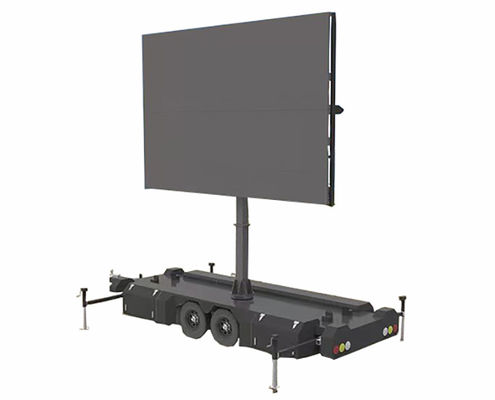 Mobiele zonne-energie Full Color Led Screen Display Hydraulische opheffing en afdaling trailer voor reclame display
