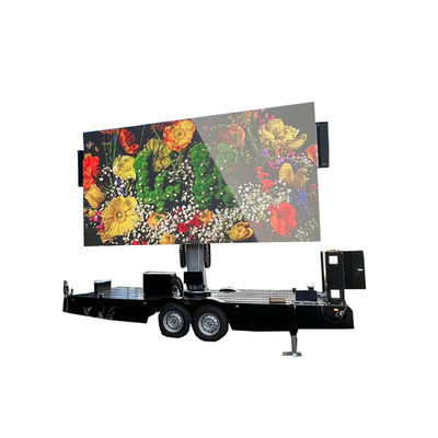High Contrast LED Screen Display Hydraulic Mast Trailer For Outdoor Advertising