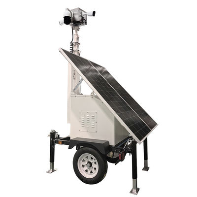 Veiligheidscamera-trailer Zonne-Cctv-trailer met 2*300W zonnepanelen voor bouwterreinen