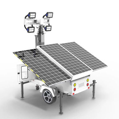 Draagbare zonneverlichtingstoren met 4*100W LED-lampen voor bouwwerkterreinverlichting