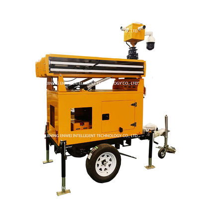 Mobile Solar Security Camera Trailer Portable Solar CCTV Trailer For Construction Site Monitoring