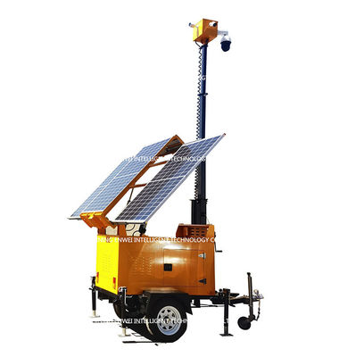 Draagbare zonne-energiebeheerde bewaking CCTV-trailer mobiele zonnecamera-trailer voor het monitoren van afgelegen gebieden
