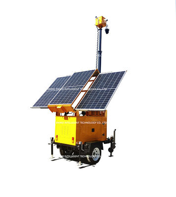 Mobiele camera op zonne-energie Cctv trailer gemonteerd telescopisch mast draagbare camera op zonne-energie trailer voor het toezicht op de openbare activiteit
