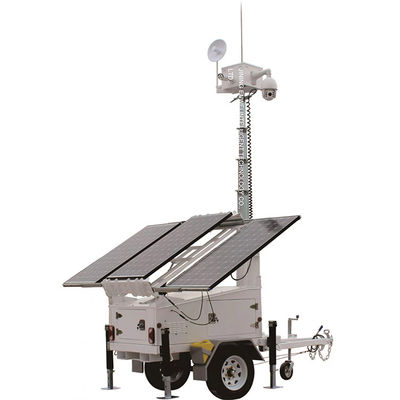 Draagbare zonne-energie trailer High Definition Camera Zonne-cctv torens voor het toezicht op de wegbouw