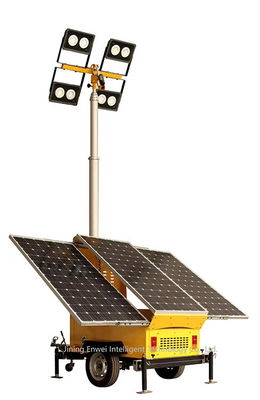 Solar Led Lighting Trailer gemonteerd 7 meter telescopische mast voor mijnverlichting