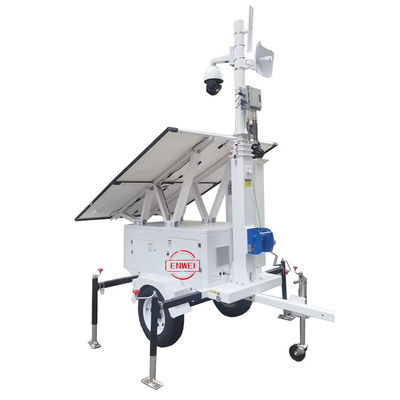 Mobile Surveillance Trailer Solar Cctv Trailer For Open Pit Mining Monitoring
