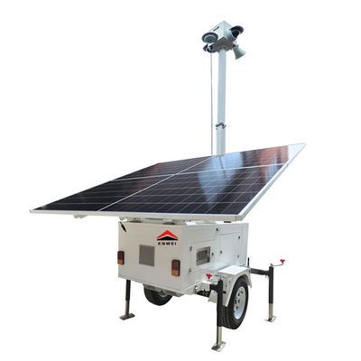Solar Surveillance Trailer met 6m handmatige mast voor bouwterreinbewaking