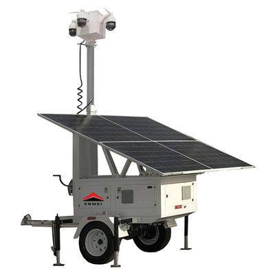Solar Mobile Security Trailer met 6m handmatige mast voor het monitoren van openbare evenementen