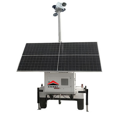 Laag Energieverbruik Zonne-energie 5G Camerabewaking Trailer Voor Plattelandsbewaking