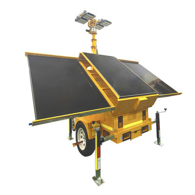 Aanhangwagen met zonne-energie beveiligingscamera en lichtmast met 3*460W zonnepanelen