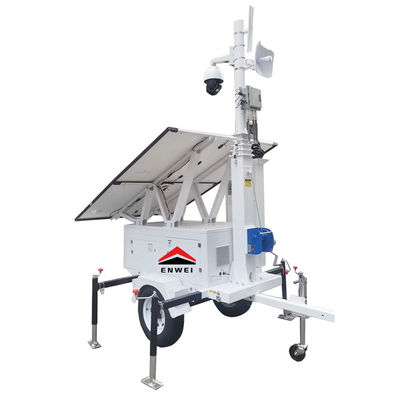 Zonnebewakingstrailer met stroboscooplicht voor bewaking van bouwplaatsen