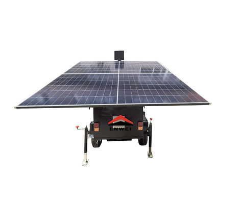 Black Design Solar Camera Security Trailer met ondersteunende benen voor beveiliging van evenementen