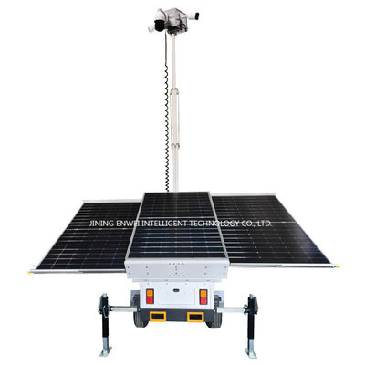 3*400W Zonnepanelen Mobiele Bewakingstrailer Beveiliging CCTV Trailer Voor Openbare Voorzieningen