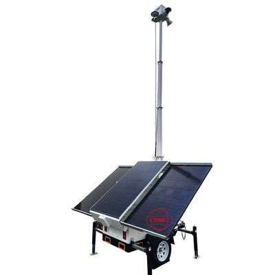 Mobiele Solar Surveillance Trailer met 4G Nachtzicht Camera voor Afgelegen Gebieden