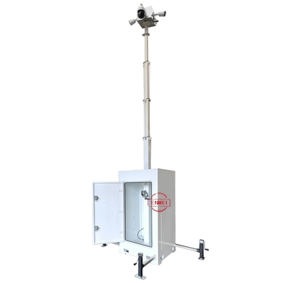 Draagbare beveiliging CCTV toren Cube surveillance unit met 360° PTZ camera voor sportevenementen