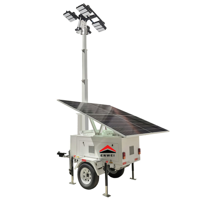 Mobiele zonne-lichttoren met een mast van 6 m voor bouwterreinen Nachtverlichting