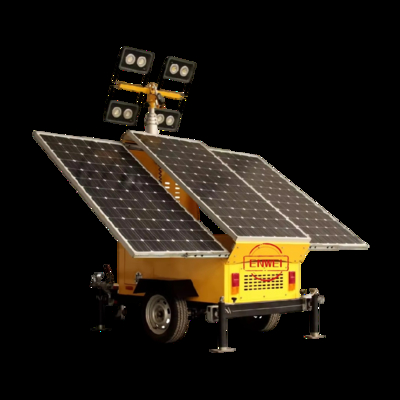 All-in-one zonne-energie trailer met CCTV-verlichting toren alarm systeem voor wegwerk