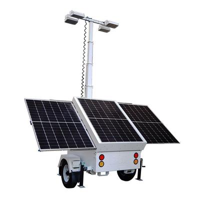 Solar Surveillance Light Trailer Solar Camera Light Tower with 3*460W Solar Panels for Construction Site