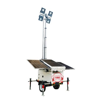 Solar Light Trailer met 4x100W LED Floodlight voor buitenevenementen