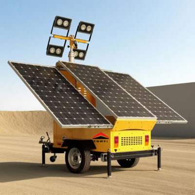 Onderhoudsvrij ontwerp zonne-energie LED-verlichting trailer voor woestijnverlichting