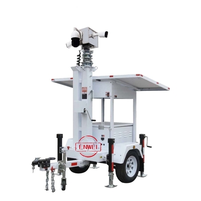 Zonnecamera-trailer zonne-draagbare lichttoren-trailer met energiesysteem voor bouwterreinbewaking