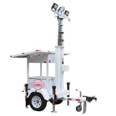 quality Mobiele beveiliging mini zonne-trailer met LED-licht gemonteerd CCTV toren voor magazijn factory