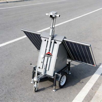 High Deployability Solar Camera Security Trailer Solar Power Cctv Trailer voor het toezicht op de wegbouw