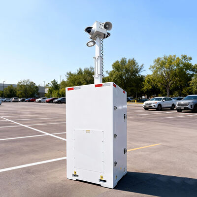 Mobiele CCTV toren met stofdichte behuizing Cube surveillance toren voor bouwplaats