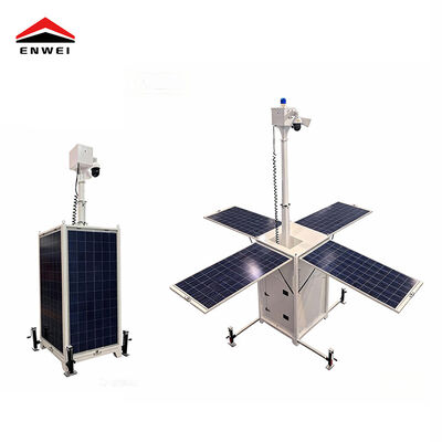 Mobiele CCTV toren snelle inzet zonne-cctv toren met vier 350W zonnepanelen voor bewaking van bouwplaatsen