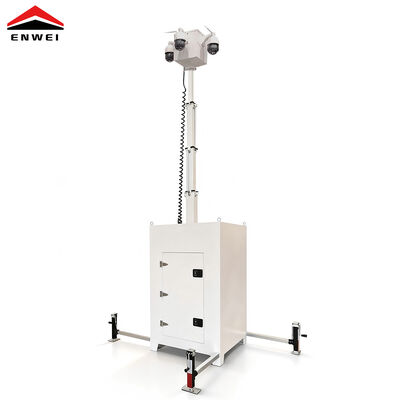 quality Compacte mobiele videobewakingstoren met 6 meter handmatige mast voor openbare beveiliging factory