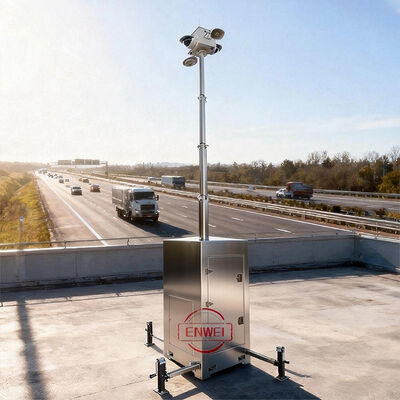 Rapid Deployment Mobile CCTV Tower CE Certified Waterproof Stainless Steel