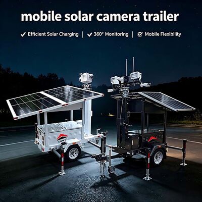 Zonnecamera Aanhanger 2*435W Panelen 6M Mast Mobiele CCTV Surveillance Aanhanger Buiten